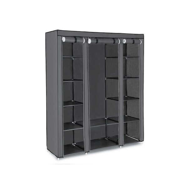 Kldeskab m. Stofcover, Gr 175 x 150 x 45 cm.