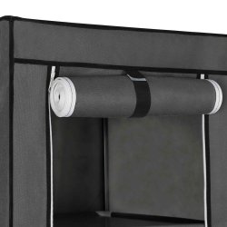 Kldeskab m. Stofcover, Gr 175 x 150 x 45 cm.