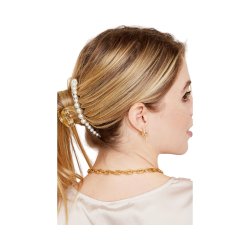 Hrklemme m. Perler - Gemma Hvid