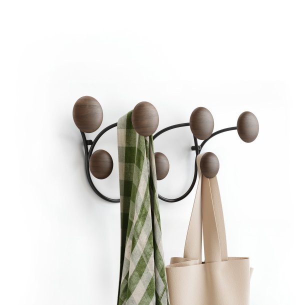 Knagerkke Umbra Dotsy 7 Wall Hook, sort / valnd