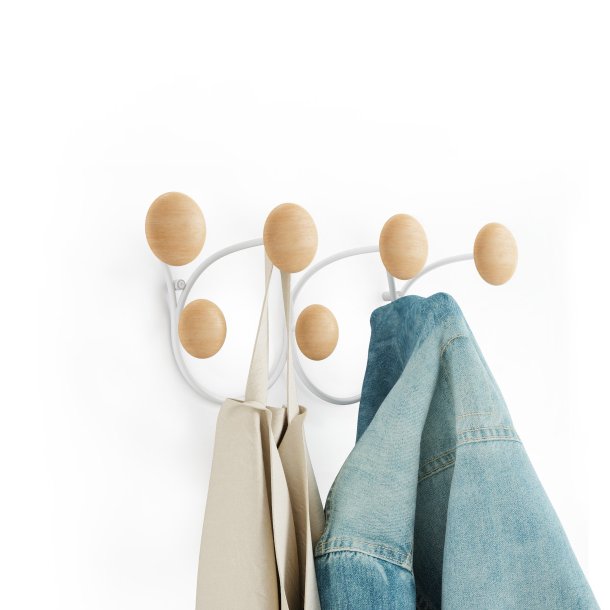 Knagerkke Umbra Dotsy 7 Wall Hook, hvid / natur