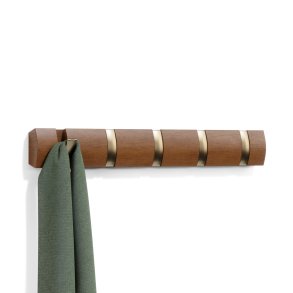 Knagerkke Umbra Flip 5 Hook, lys Valnd / Guld