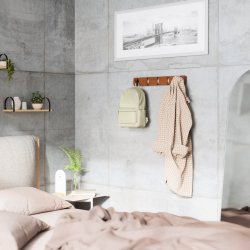 Knagerkke Umbra Flip 5 Hook, lys Valnd / Guld