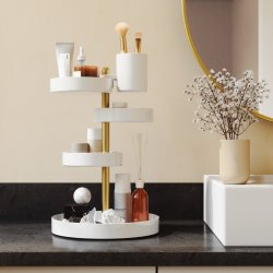 Makeup Organizer - Umbra Pirouette Hvid/Messingfarvet