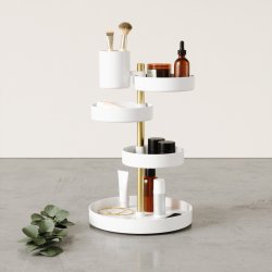 Makeup Organizer - Umbra Pirouette Hvid/Messingfarvet