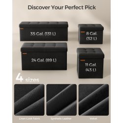 Opbevaringspuf med L�g 76 cm, Sort