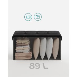 Opbevaringspuf med L�g 76 cm, Sort