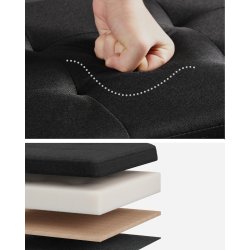 Opbevaringspuf med L�g 76 cm, Sort