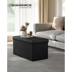 Opbevaringspuf med L�g 76 cm, Sort