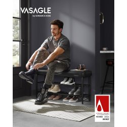 Skobnk m. Hynde og Opbevaringshylder, Sort - 100 cm.