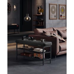 Skobnk m. Hynde og Opbevaringshylder, Sort - 100 cm.