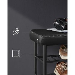 Skobnk m. Hynde og Opbevaringshylder, Sort - 100 cm.