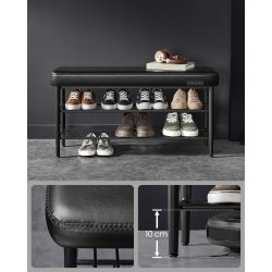 Skobnk m. Hynde og Opbevaringshylder, Sort - 100 cm.