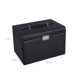 Smykkeskrin - Songmics Sort incl. Rejsesmykkeskrin