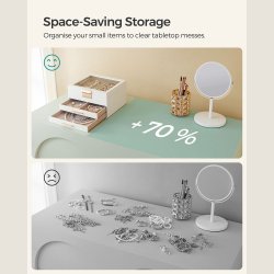 Smykkeskrin - Songmics Hvid / Guld m. Glasl�g