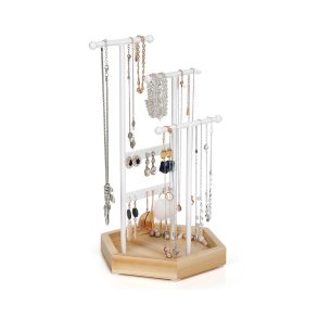 Smykkestativ Songmics Hvid / Natur