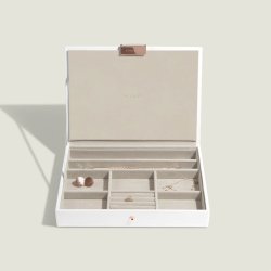 Smykkeskrin - Stackers Classic Hvid Rose Gold m. 3 moduler