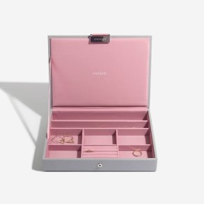 Smykkeskrin - Stackers Classic Grey & Rose Top m. l�g