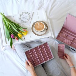 Smykkeskrin - Stackers Classic Grey &amp; Rose m. 3 moduler