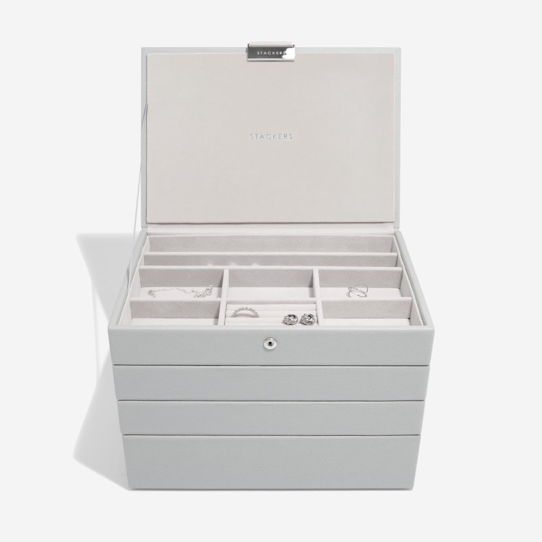 Smykkeskrin Stackers Classic Pebble Grey m. 4 moduler