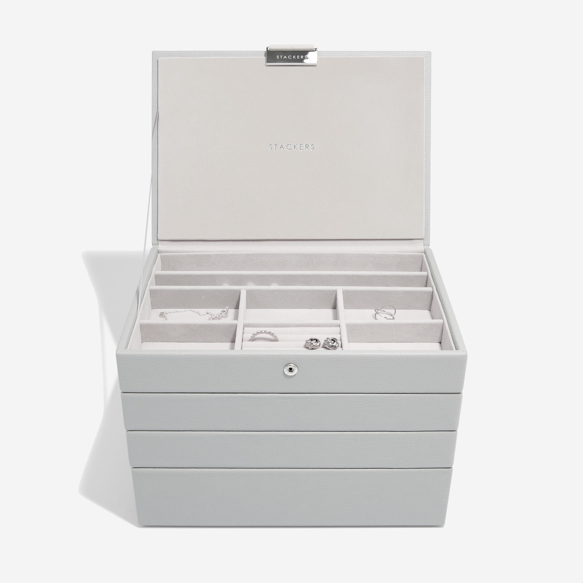 Smykkeskrin Stackers Classic Pebble Grey m. 4 moduler