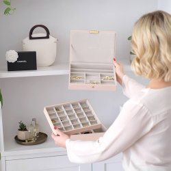 Smykkeskrin - Stackers Classic Blush Pink Gold m. 3 moduler