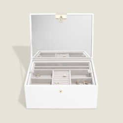 Stackers Luxury Classic Smykkeskrin Pebble White