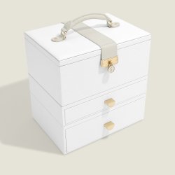Stackers Luxury Classic Smykkeskrin Pebble White