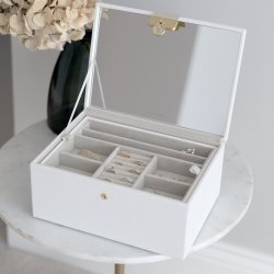 Stackers Luxury Classic Smykkeskrin Pebble White