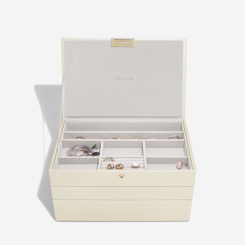 Smykkeskrin Stackers Classic Metallic Pearl m. 3 moduler