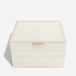Smykkeskrin Stackers Classic Oatmeal Linen m. 3 moduler