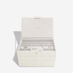 Smykkeskrin Stackers Classic Oatmeal Linen m. 3 moduler