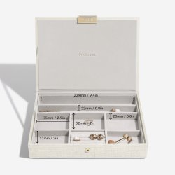 Smykkeskrin Stackers Classic Oatmeal Linen m. 3 moduler
