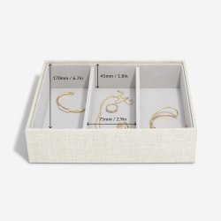 Smykkeskrin Stackers Classic Oatmeal Linen m. 3 moduler
