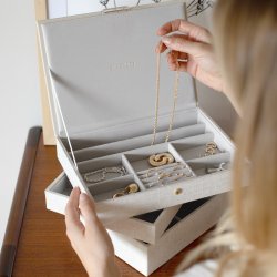 Smykkeskrin Stackers Classic Oatmeal Linen m. 3 moduler