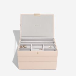 Smykkeskrin Stackers Classic Blush Raffia m. 3 moduler