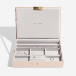 Smykkeskrin Stackers Classic Blush Raffia m. 3 moduler