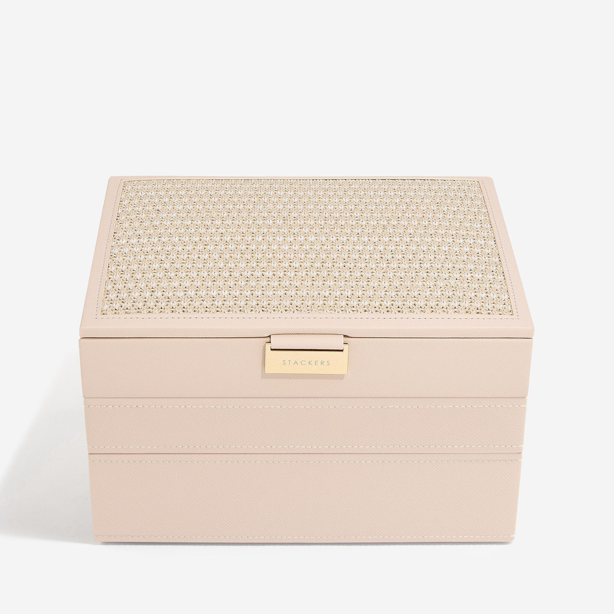 Smykkeskrin Stackers Classic Blush Raffia m. 3 moduler