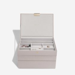 Smykkeskrin Stackers Classic Taupe Raffia m. 3 moduler