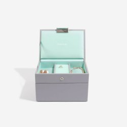 Lille Smykkeskrin - Stackers Mini Grey &amp; Mint m. 2 moduler