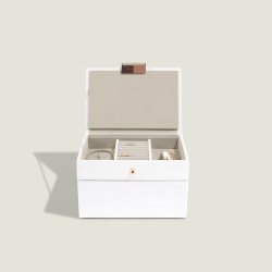 Lille Smykkeskrin - Stackers Mini Hvid Rose Gold m. 2 moduler