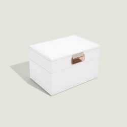 Lille Smykkeskrin - Stackers Mini Hvid Rose Gold m. 2 moduler