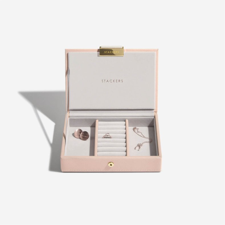 Lille Smykkeskrin - Stackers Mini Blush Pink Gold Top m. lg
