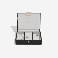 Lille Smykkeskrin - Stackers Mini Sort m. 2 moduler