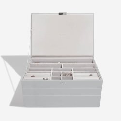 Smykkeskrin - Stackers SUPERSIZE Pebble Grey m. 3 moduler
