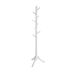 Stumtjener i Hvidt Massivt Gummitr med 8 Knager