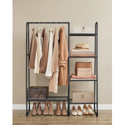 Tjstativ m. Bjlestang og Hylder, Sort