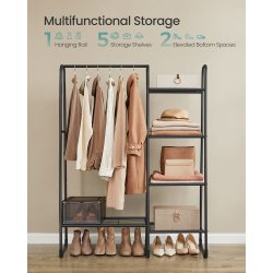 Tjstativ m. Bjlestang og Hylder, Sort