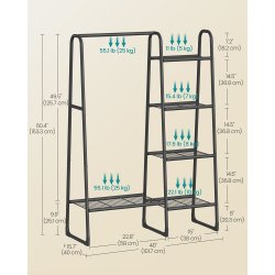 Tjstativ m. Bjlestang og Hylder, Sort