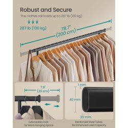 Sort T�jstativ m. 130 kg. B�reevne, 200 cm.